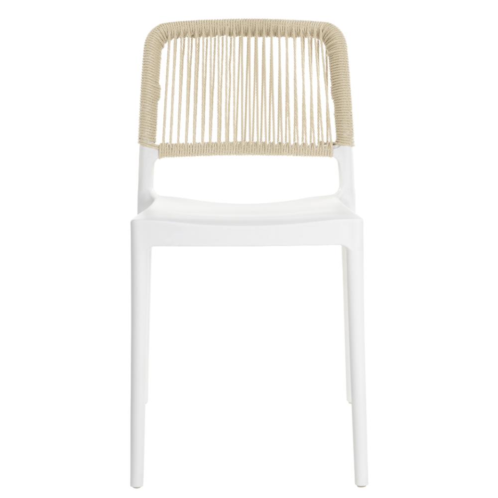 Silla Houston, Color Blanco, con Espaldar Tejido, vista posterior