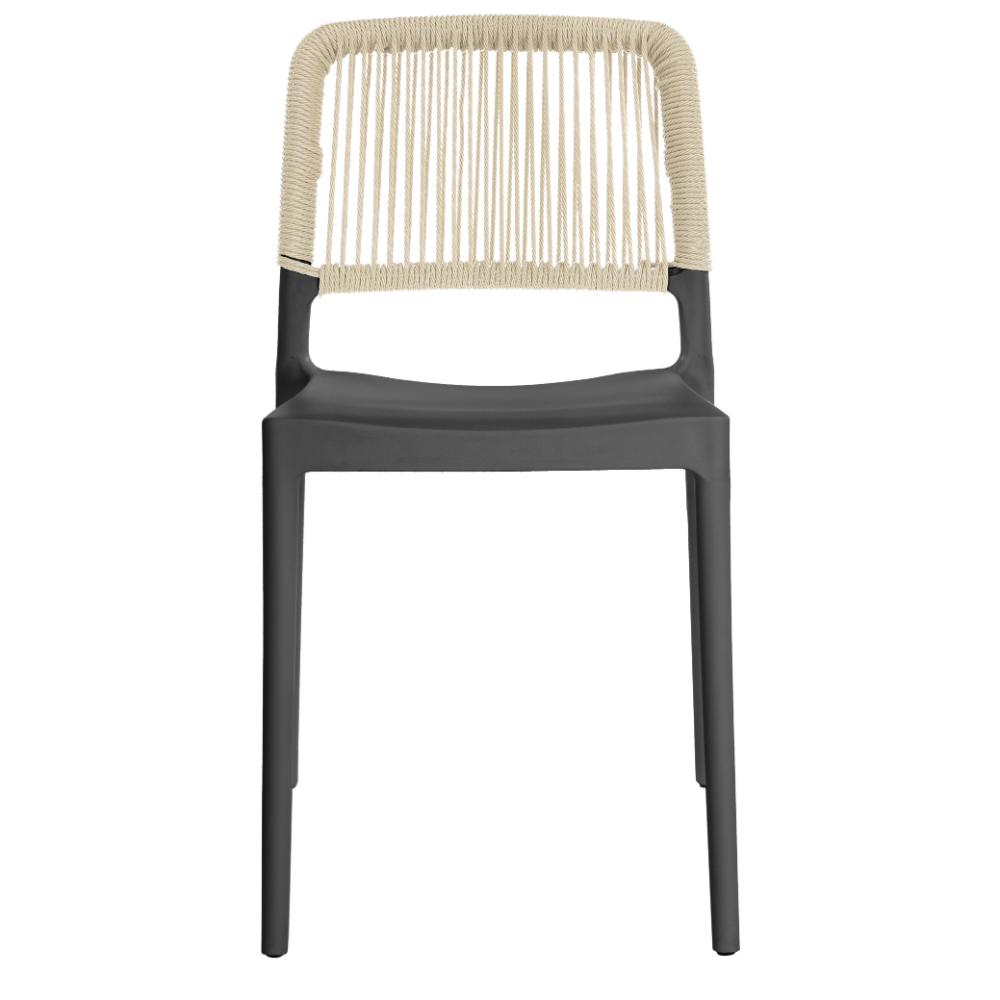 Set de 4 Sillas Houston, Color Negro, con Espaldar Tejido