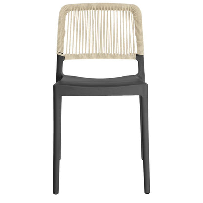 Set de 4 Sillas Houston, Color Negro, con Espaldar Tejido