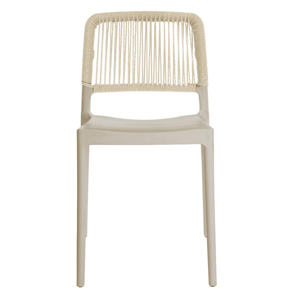 Set de 4 Sillas Houston, Color Taupe, con Espaldar Tejido, en ambiente