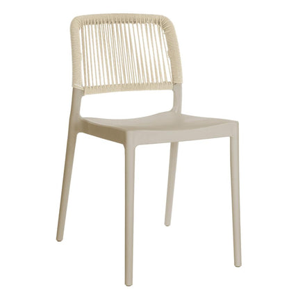 Set de 4 Sillas Houston, Color Taupe, con Espaldar Tejido, medidas