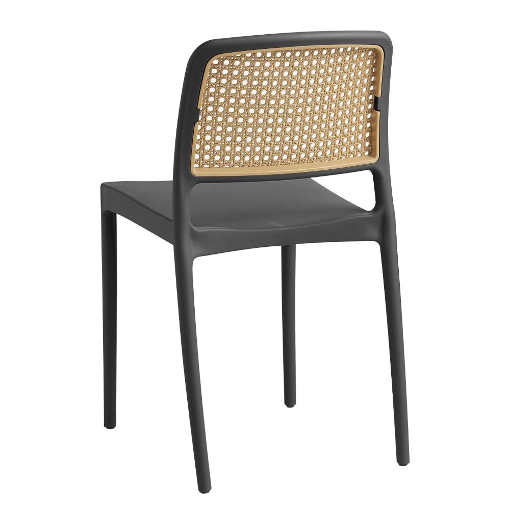 Set de 4 Sillas Texas, Color Negro y Beige, con Espaldar Transpirable