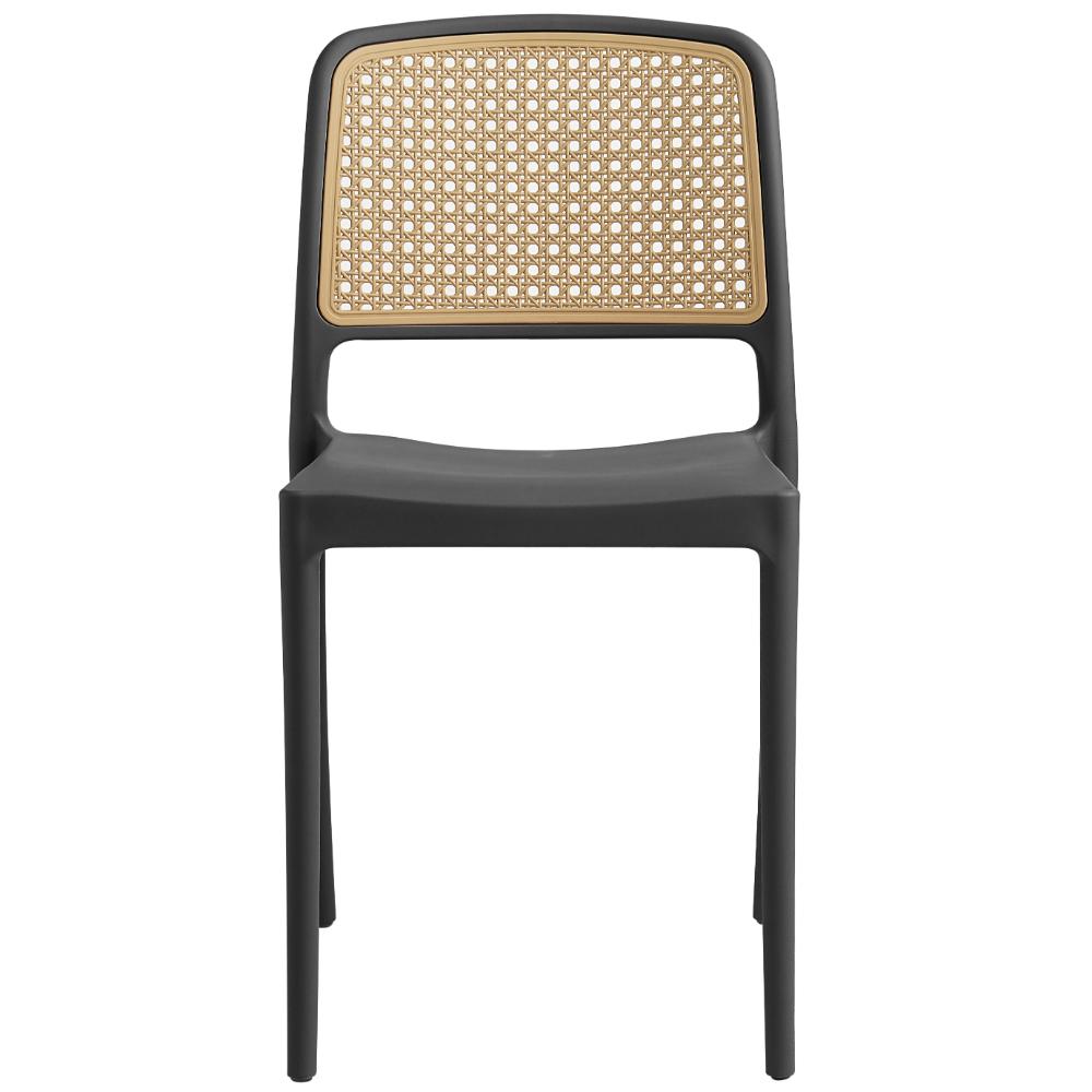 Set de 4 Sillas Texas, Color Negro y Beige, con Espaldar Transpirable