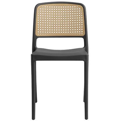 Set de 4 Sillas Texas, Color Negro y Beige, con Espaldar Transpirable