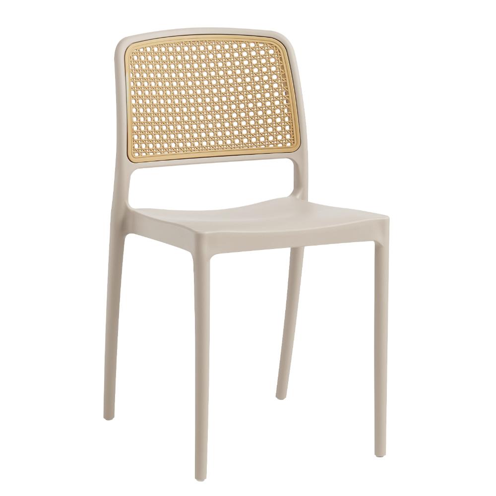 Silla Texas, Color Taupe y Beige, con Espaldar Transpirable, vista posterior