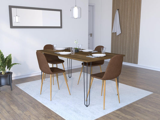 Comedor Camelia Cobre Incluye Cuatro Sillas Chocolate.