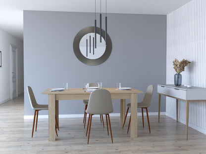 Comedor Nepeta Beige Incluye Cuatro Sillas Café Claro.