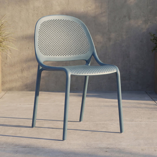 Silla Tolondo, Color Azul, con Espaldar Redondo Transpirable y Diseño Minimalista