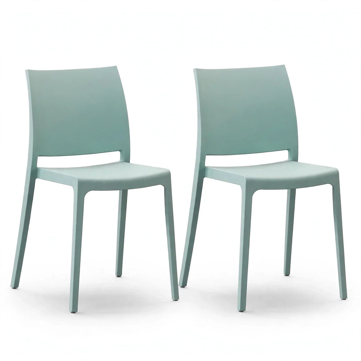 Set de 2 Sillas Soho, Azul Claro, con Espaldar Cerrado y Diseño Minimalista