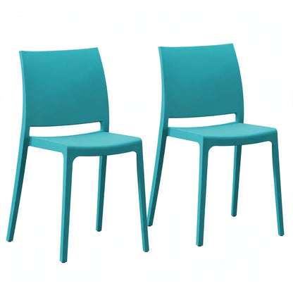 Set de 2 Sillas Soho, Azul Marino, con Espaldar Cerrado y Diseño Minimalista