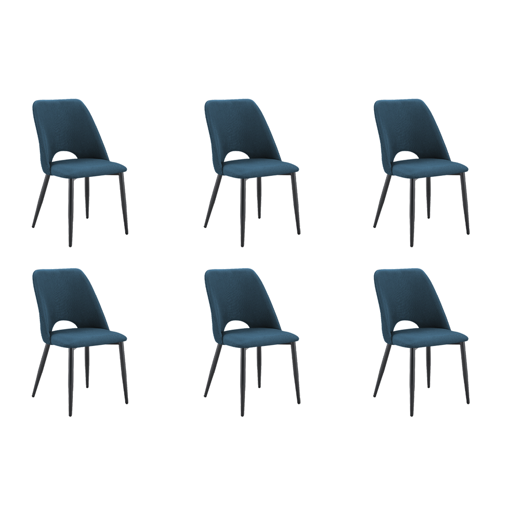 Set de 6 Sillas Urban, Color Azul, con Espaldar y Diseño Moderno