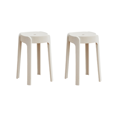 Set de 2 Butacos Apilables Maison · Blanco