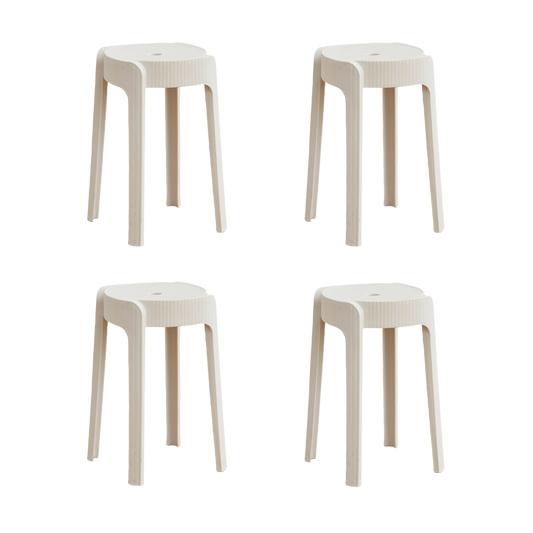 Set de 4 Butacos Apilables Maison · Blanco