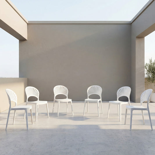Set de 6 Sillas Paraíso, Color Blanco, Diseño Moderno