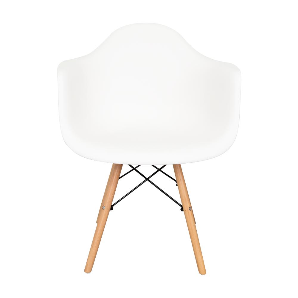 Set de 2 Sillas Eymos, Color Blanco, con Espaldar y Patas en Madera