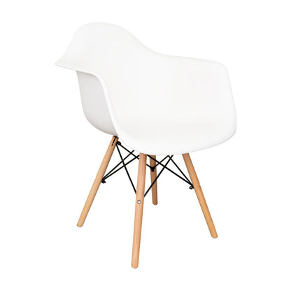 Set de 2 Sillas Eymos, Color Blanco, con Espaldar y Patas en Madera