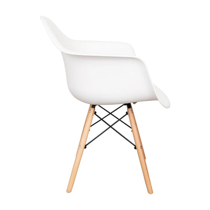 Set de 4 Sillas Eymos, Color Blanco, con Espaldar y Patas en Madera