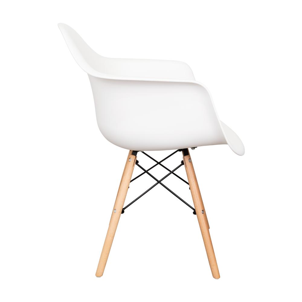 Set de 2 Sillas Eymos, Color Blanco, con Espaldar y Patas en Madera