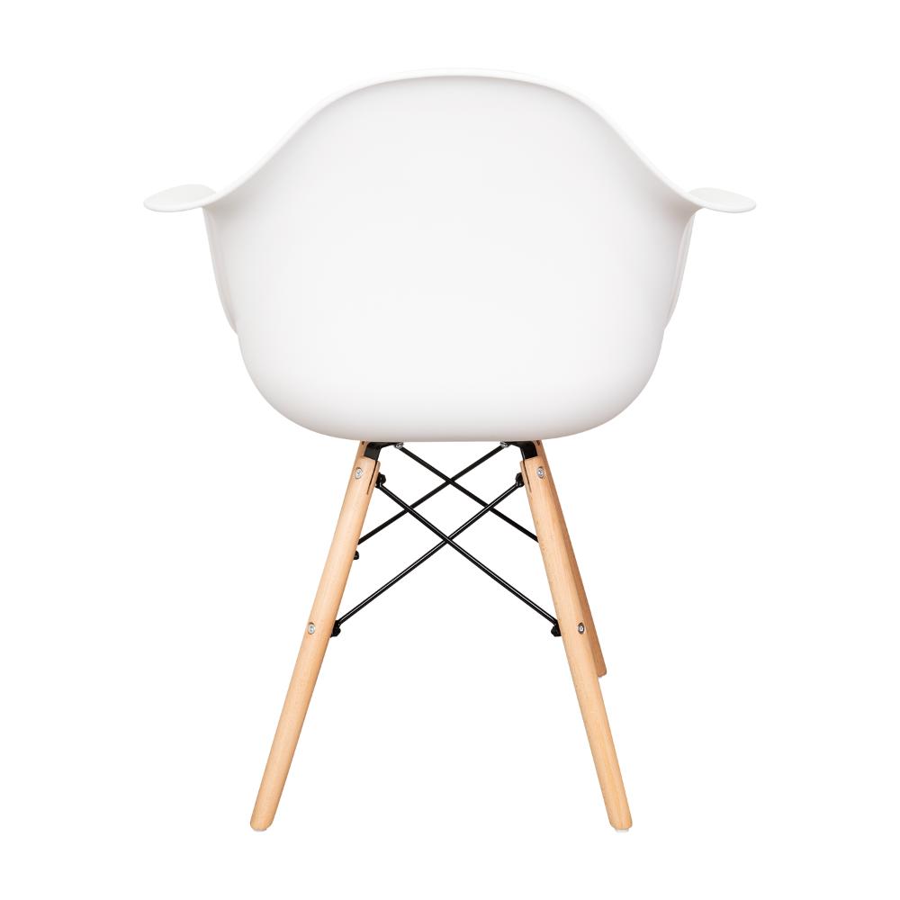 Set de 4 Sillas Eymos, Color Blanco, con Espaldar y Patas en Madera