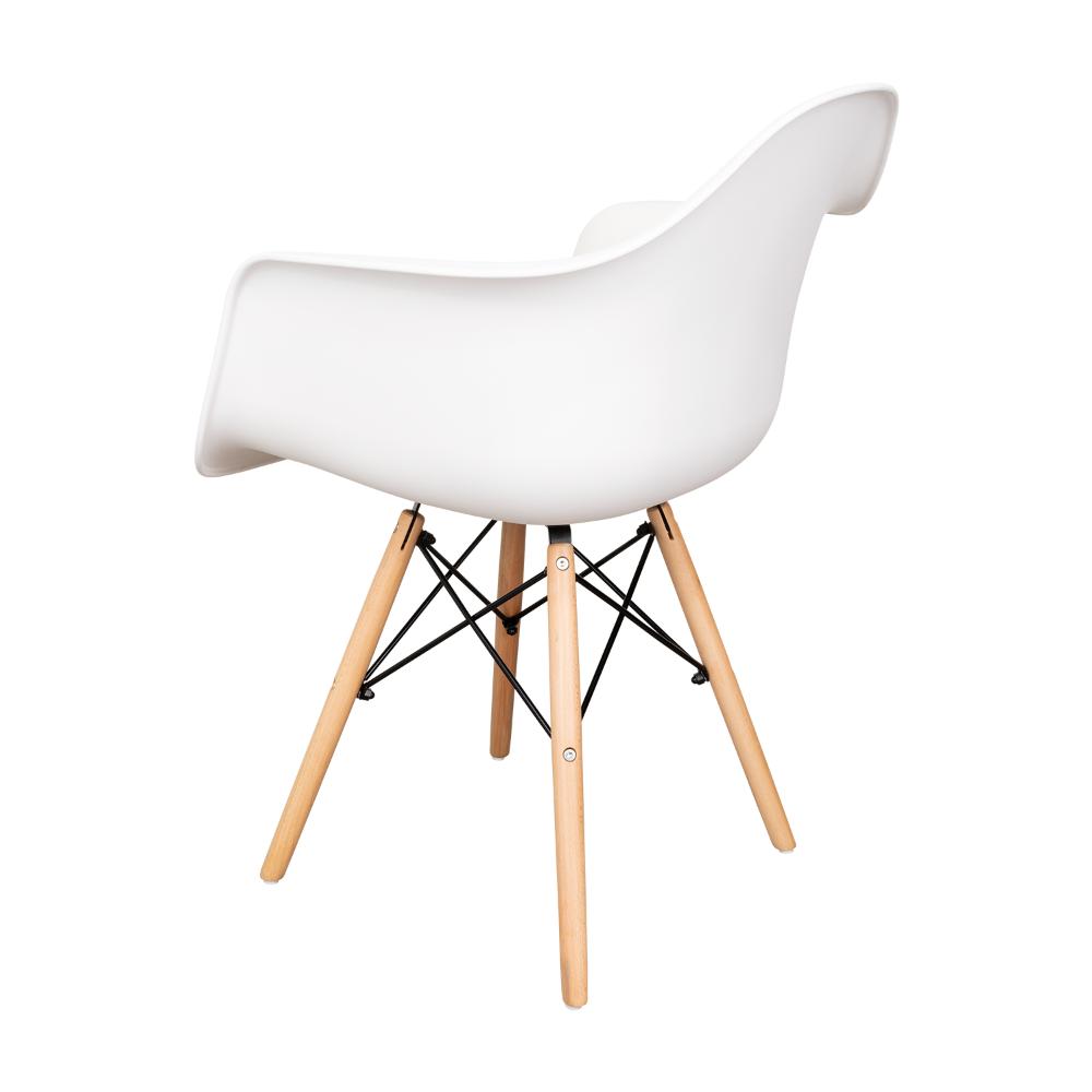 Set de 4 Sillas Eymos, Color Blanco, con Espaldar y Patas en Madera