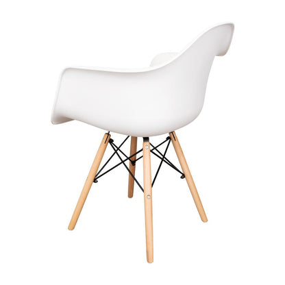 Set de 4 Sillas Eymos, Color Blanco, con Espaldar y Patas en Madera