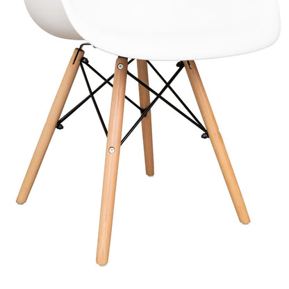 Set de 4 Sillas Eymos, Color Blanco, con Espaldar y Patas en Madera
