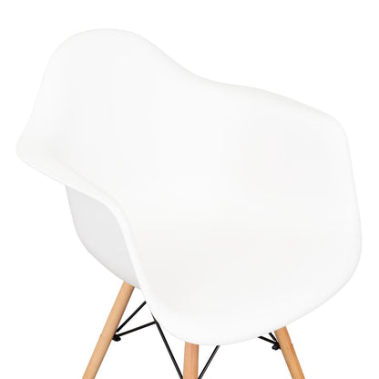 Set de 2 Sillas Eymos, Color Blanco, con Espaldar y Patas en Madera