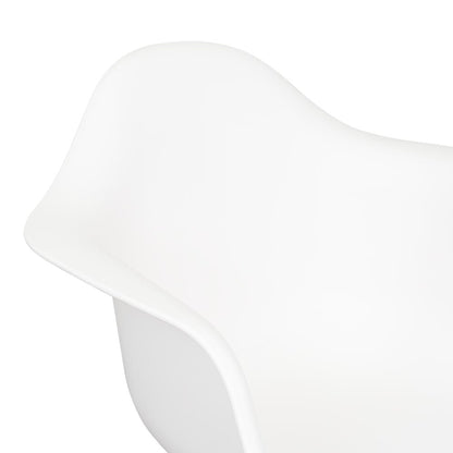 Set de 2 Sillas Eymos, Color Blanco, con Espaldar y Patas en Madera