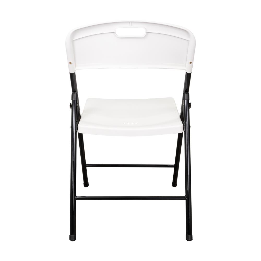 Set de 4 Sillas Plegable Dako, Blanco, Espaldar y Asiento en Material Plástico y Patas Metálicas
