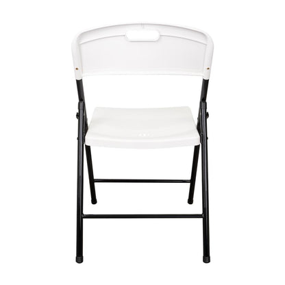 Set de 4 Sillas Plegable Dako, Blanco, Espaldar y Asiento en Material Plástico y Patas Metálicas