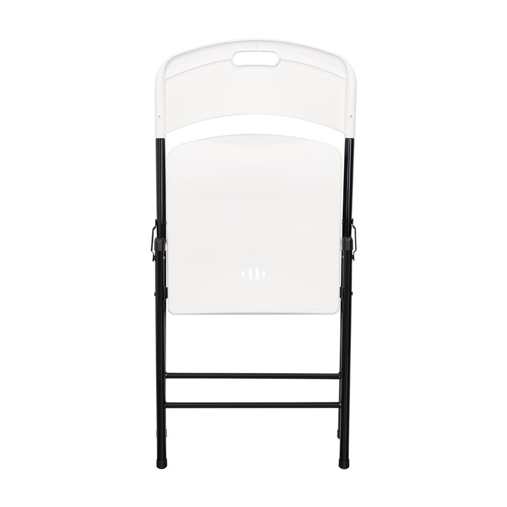 Set de 6 Sillas Plegables Dako, Blanco, Espaldar y Asiento en Material Plástico y Patas Metálicas