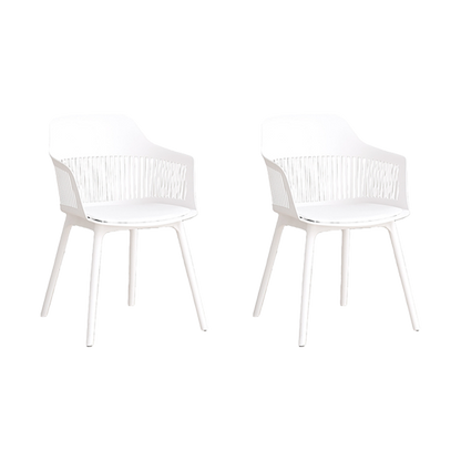 Set de 2 Sillas con Cojín Max, Color Blanco, con Espaldar en Rejilla