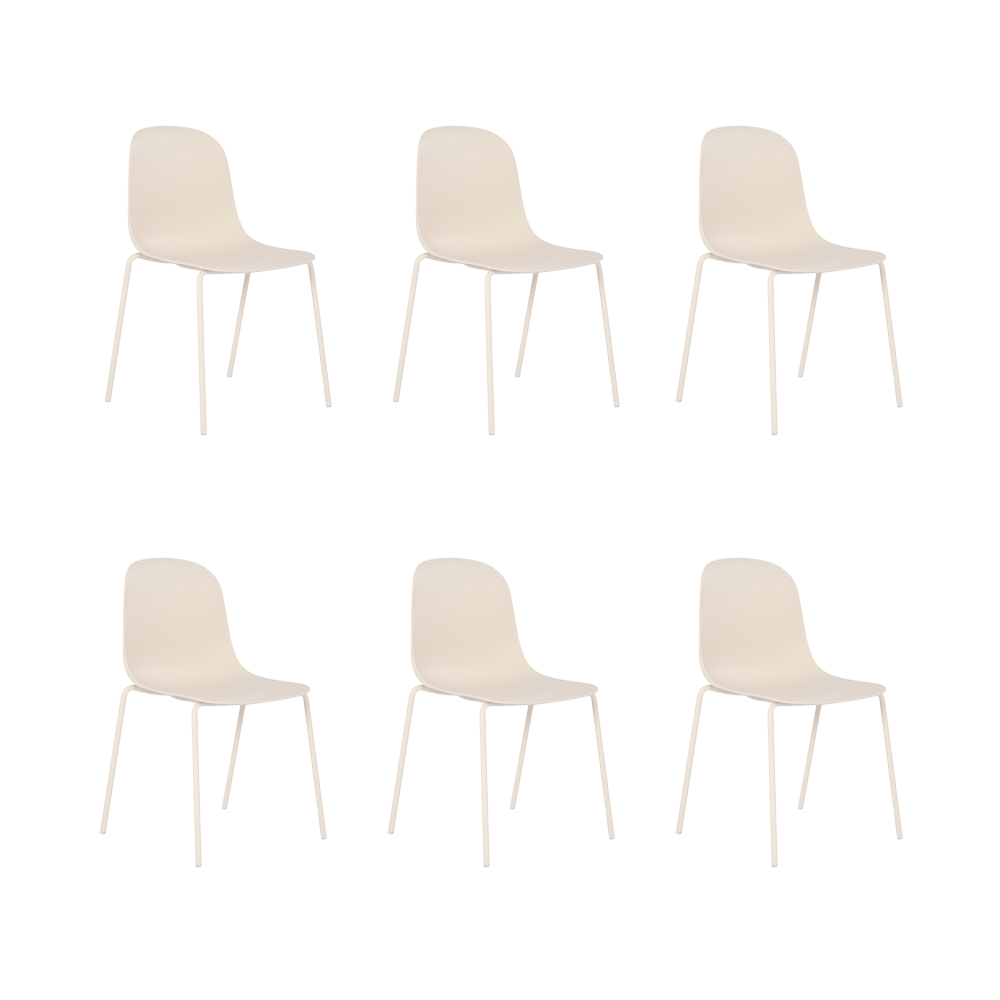Set de 6 Sillas Aiara, Color Blanco, Diseño Moderno