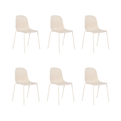 Set de 6 Sillas Aiara, Color Blanco, Diseño Moderno