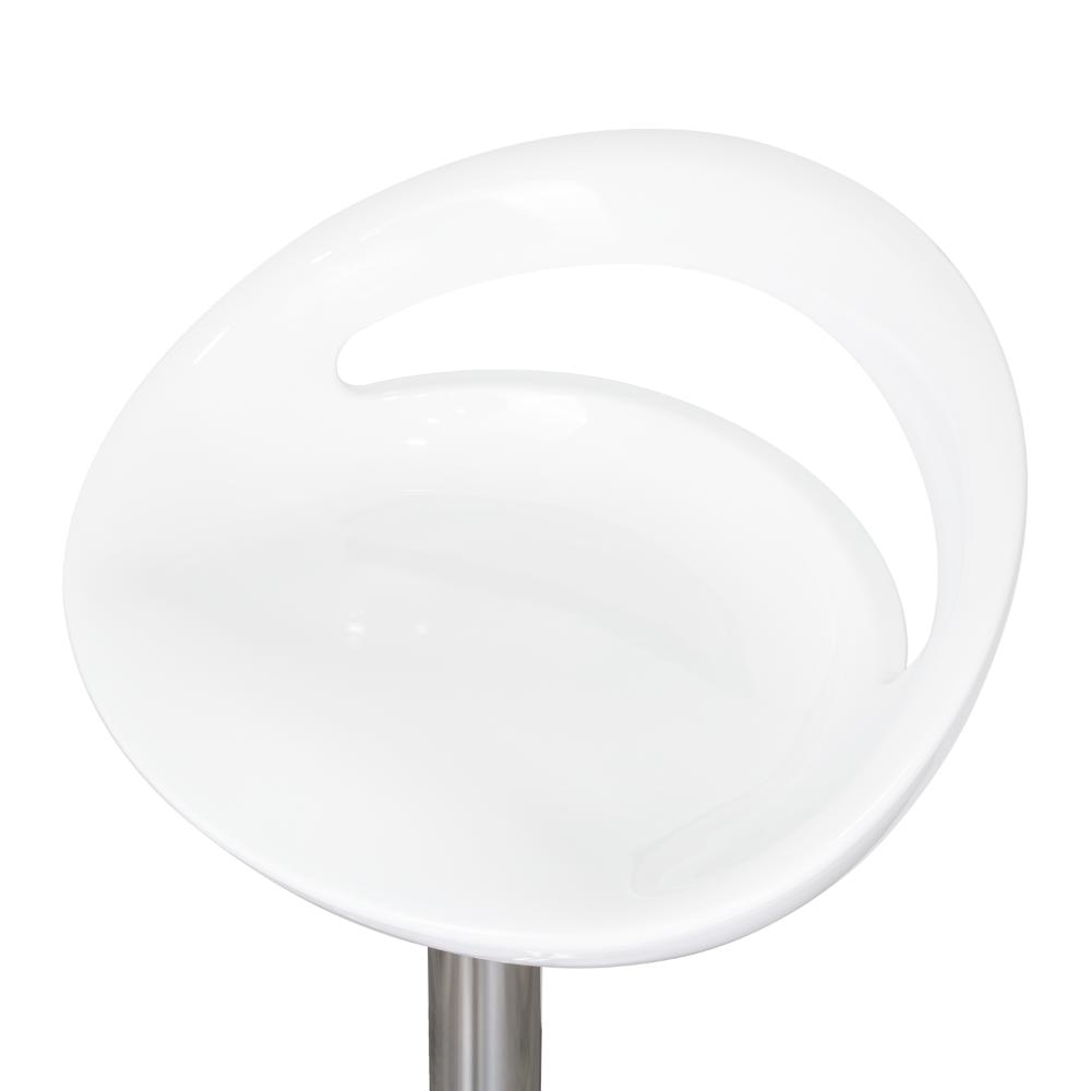 Set de 2 Sillas Bar Turón, Blanco, Base Metal Cromado