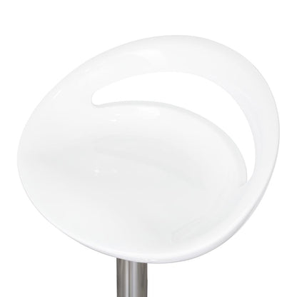 Set de 2 Sillas Bar Turón, Blanco, Base Metal Cromado