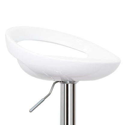 Set de 2 Sillas Bar Turón, Blanco, Base Metal Cromado
