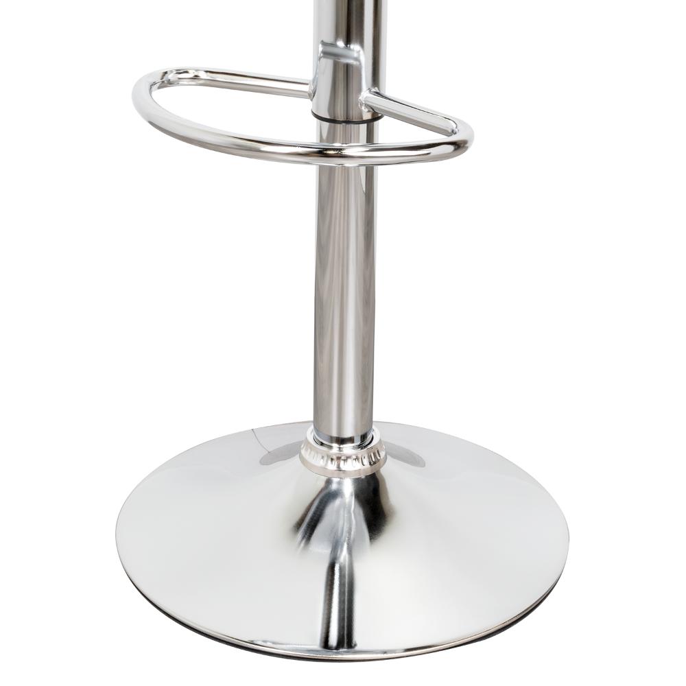 Set de 2 Sillas Bar Turón, Blanco, Base Metal Cromado
