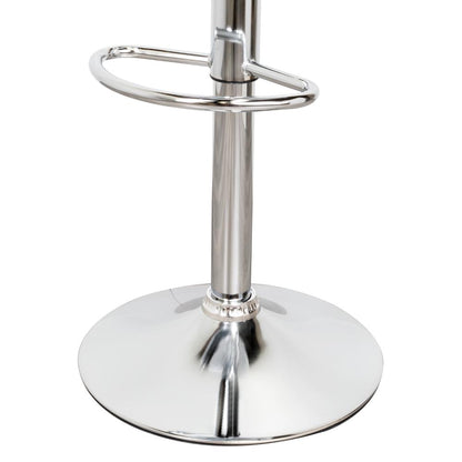 Set de 2 Sillas Bar Turón, Blanco, Base Metal Cromado