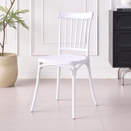 Silla Claus, Color Blanco, con Espaldar y Diseño Minimalista
