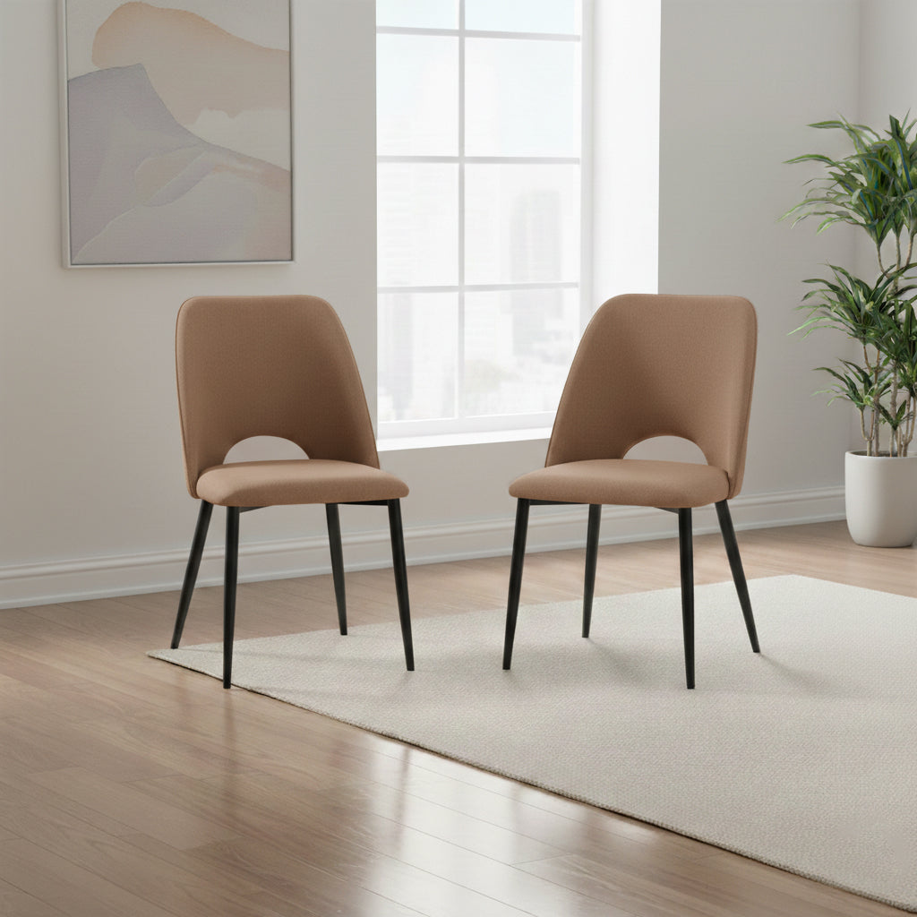 Set de 2 Sillas Urban, Color Marrón, con Espaldar y Diseño Moderno
