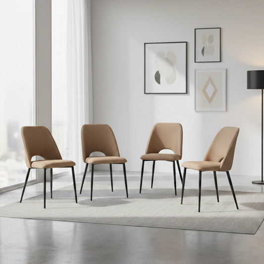 Set de 4 Sillas Urban, Color Marrón, con Espaldar y Diseño Moderno