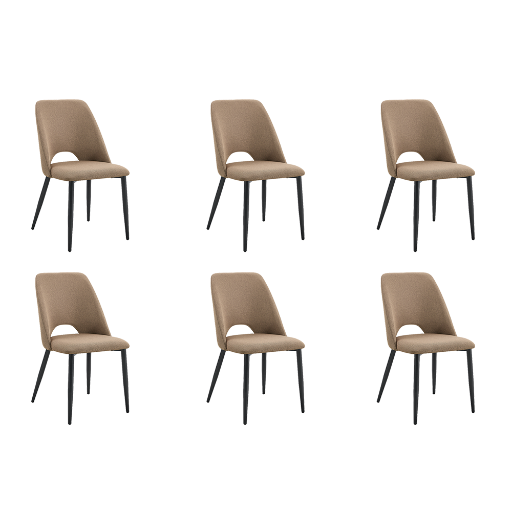Set de 6 Sillas Urban, Color Marrón, con Espaldar y Diseño Moderno