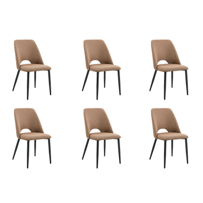 Set de 6 Sillas Urban, Color Marrón, con Espaldar y Diseño Moderno