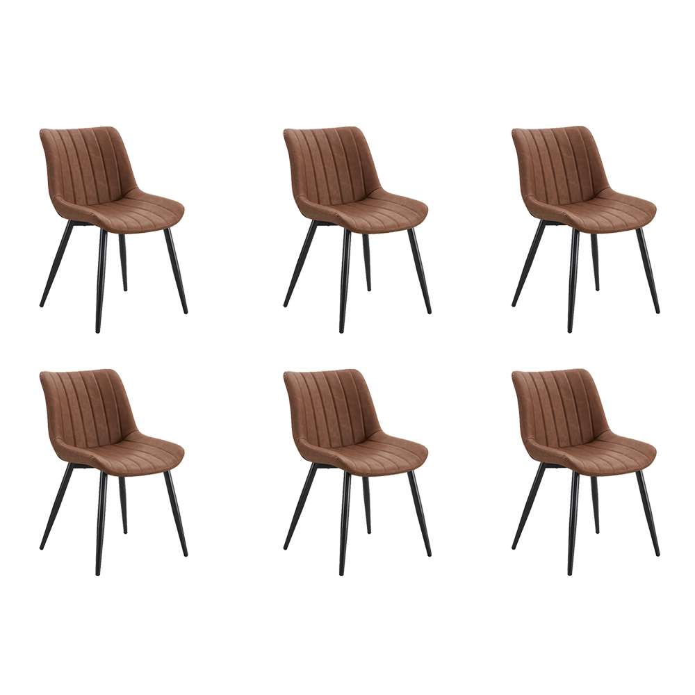 Set de 6 Sillas Nova, Color Marrón, con Espaldar y Diseño Moderno