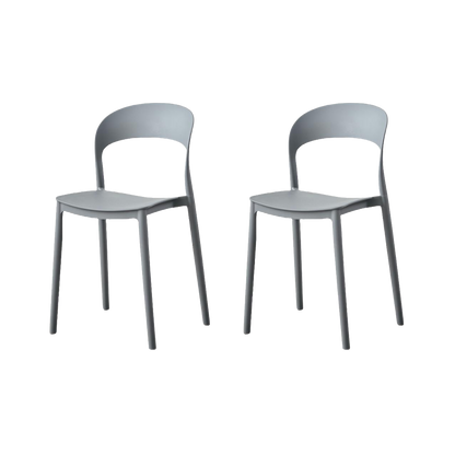 Set de 2 Sillas Patrick, Color Gris Oscuro, con Espaldar y Diseño Moderno