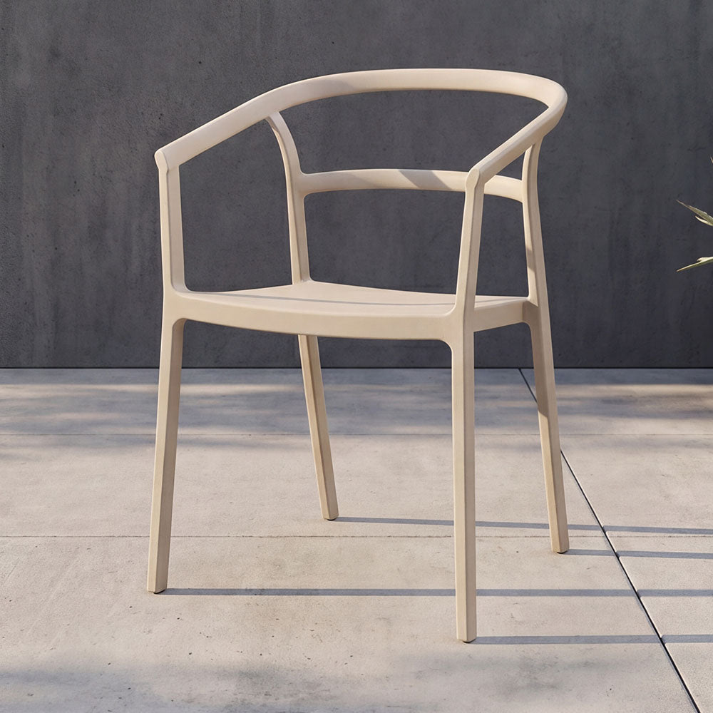 Silla Porto, Taupe, con Espaldar Minimalista y Diseño Moderno