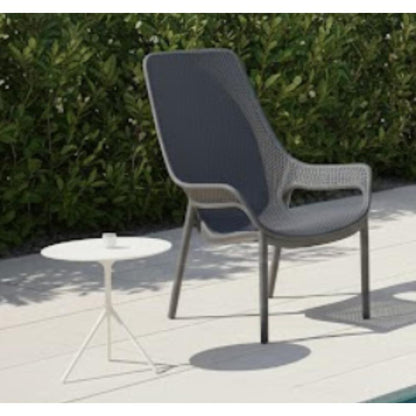 Set de 4 Sillas Lounge Mayorca, Gris Oscuro, con Espaldar y Reposa Brazos