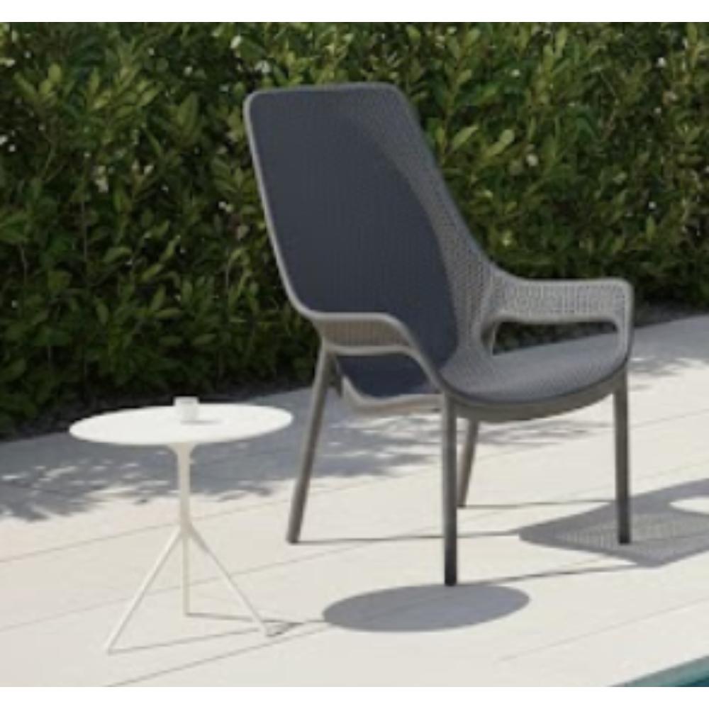 Set de 2 Sillas Lounge Mayorca, Gris Oscuro, con Espaldar y Reposa Brazos