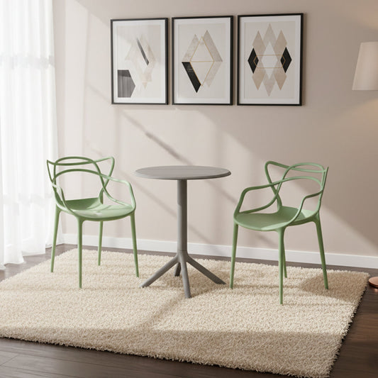 Juego de Comedor Vivo · Mesa Redonda + 2 Sillas · Verde